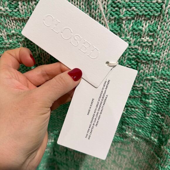 Closed Sweater 100% Organic Cotton Knit Mint Green NWT $465 Size XL 12 - Picture 9 of 11
